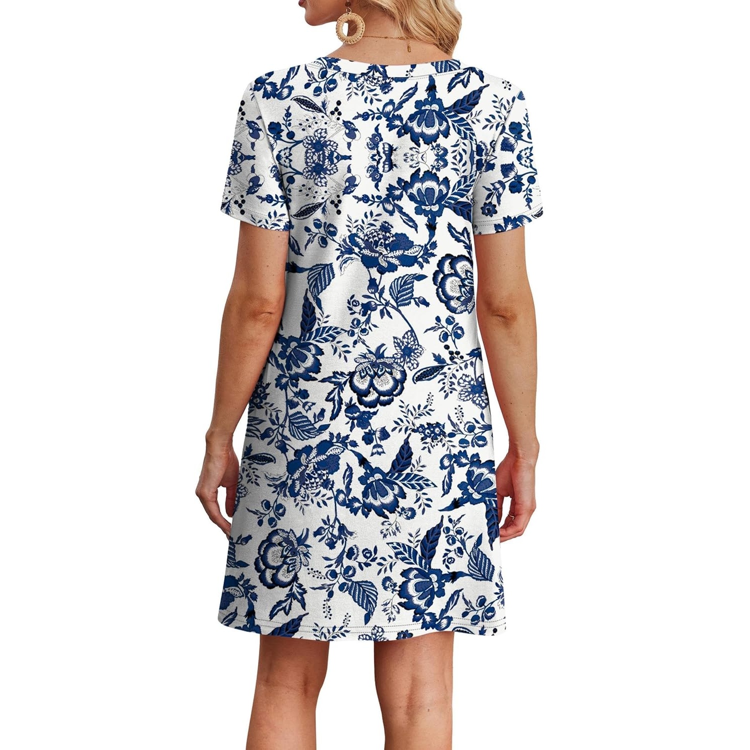 Boho Summer Loose T Shirt Dress With Pockets
