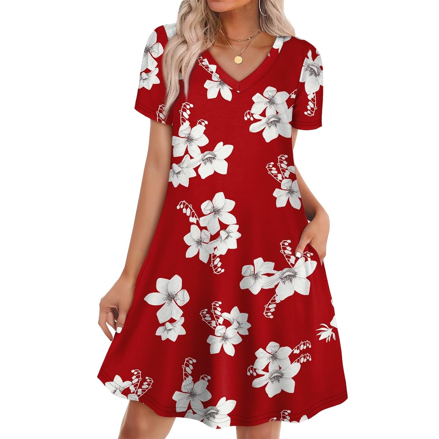 Boho Summer Loose T Shirt Dress With Pockets