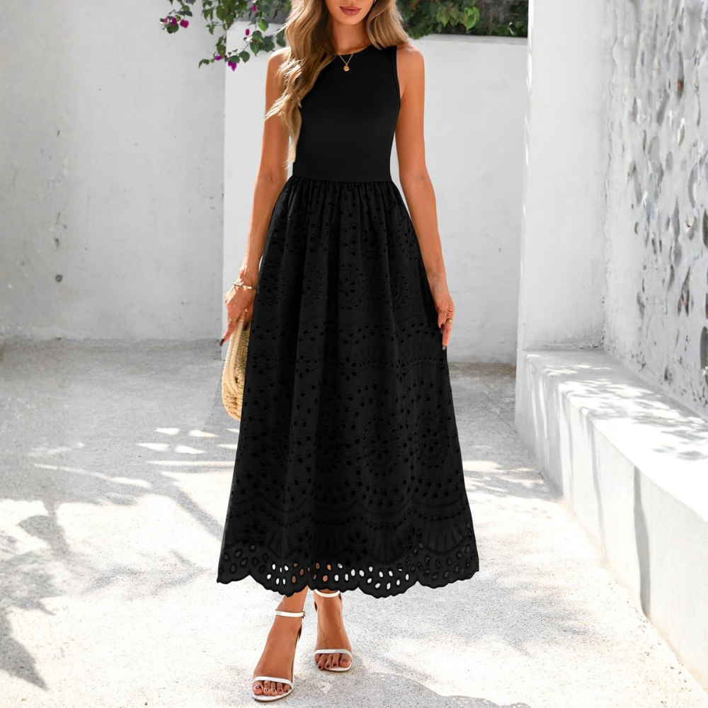 Casual Sleeveless Maxi Dress With Pockets
