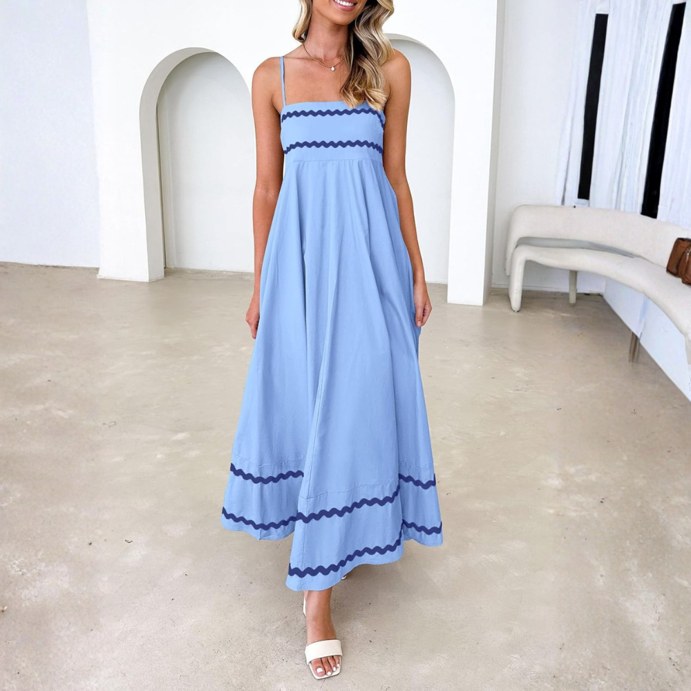 Summer Flowy Spaghetti Strap Maxi Dress For Women