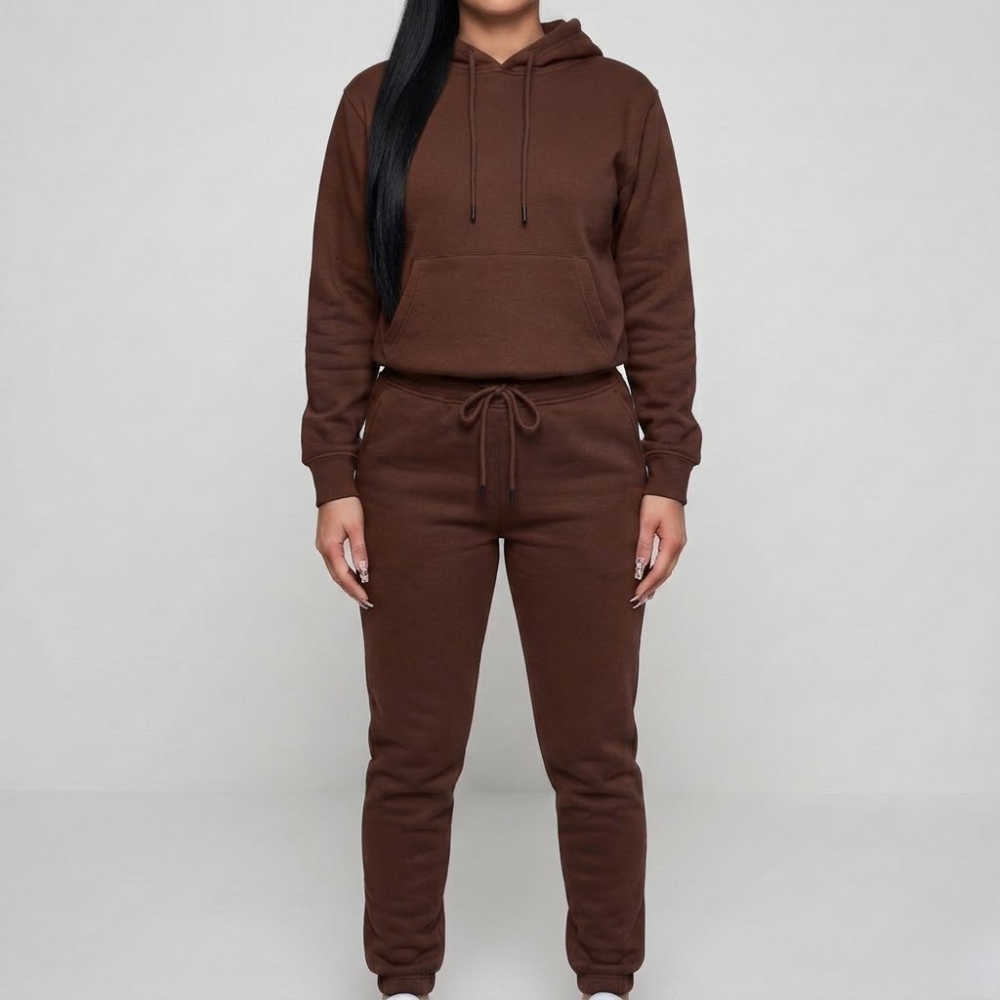 Hooded Long Sleeve Pullover And Sweatpants Set For Women
