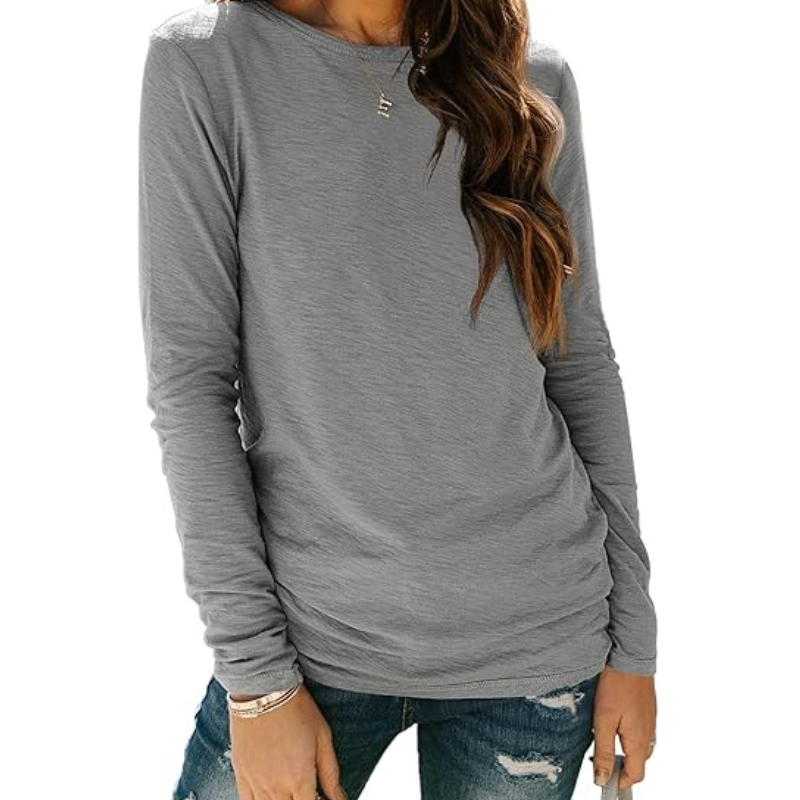 Women’s Plus Size Long Sleeve Crewneck Casual Basic Fall Spring Top