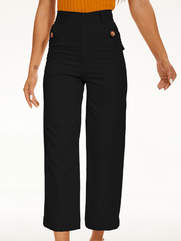 Stretch Twill Cropped Wide Leg Pant-Comfy Jumpsuits
