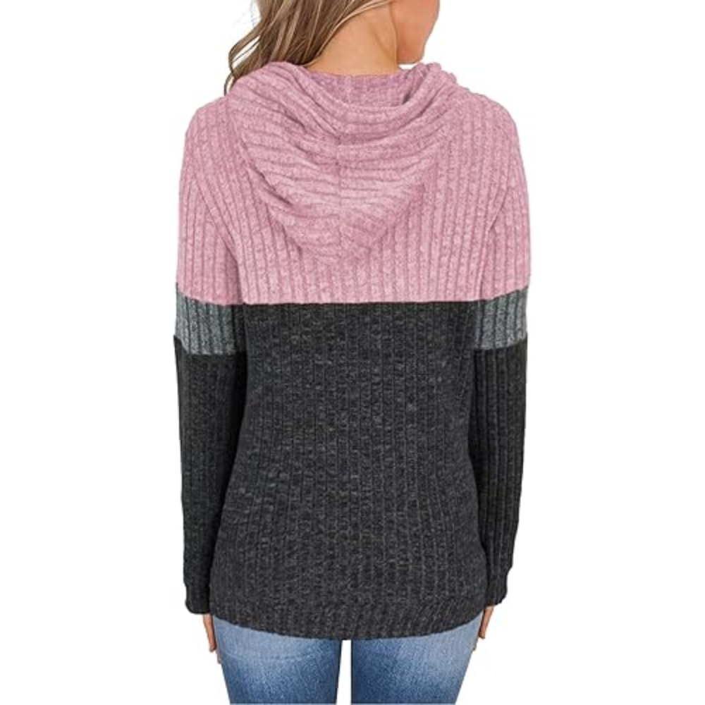 Women’s Color Block Knit Hoodie