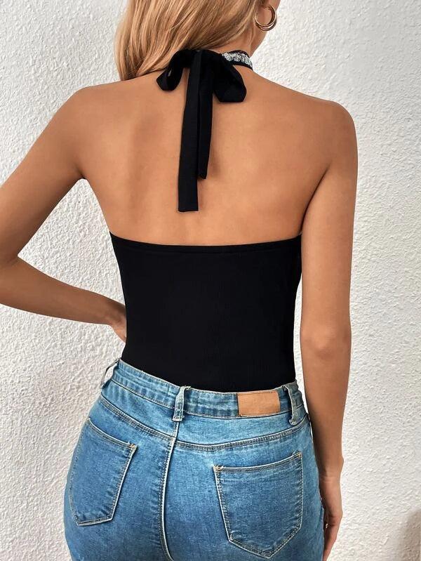 Sequin Criss Cross Bodysuit-Comfy Jumpsuits