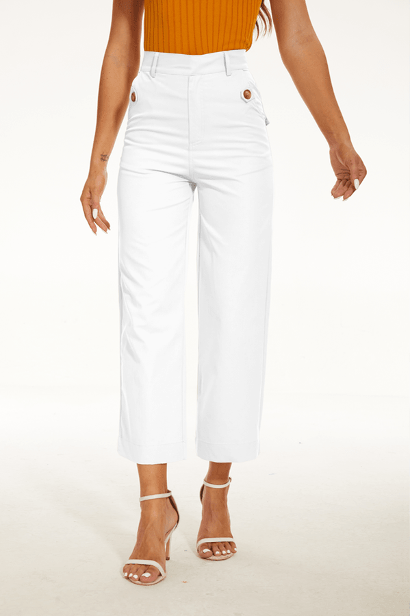 Stretch Twill Cropped Wide Leg Pant-Comfy Jumpsuits