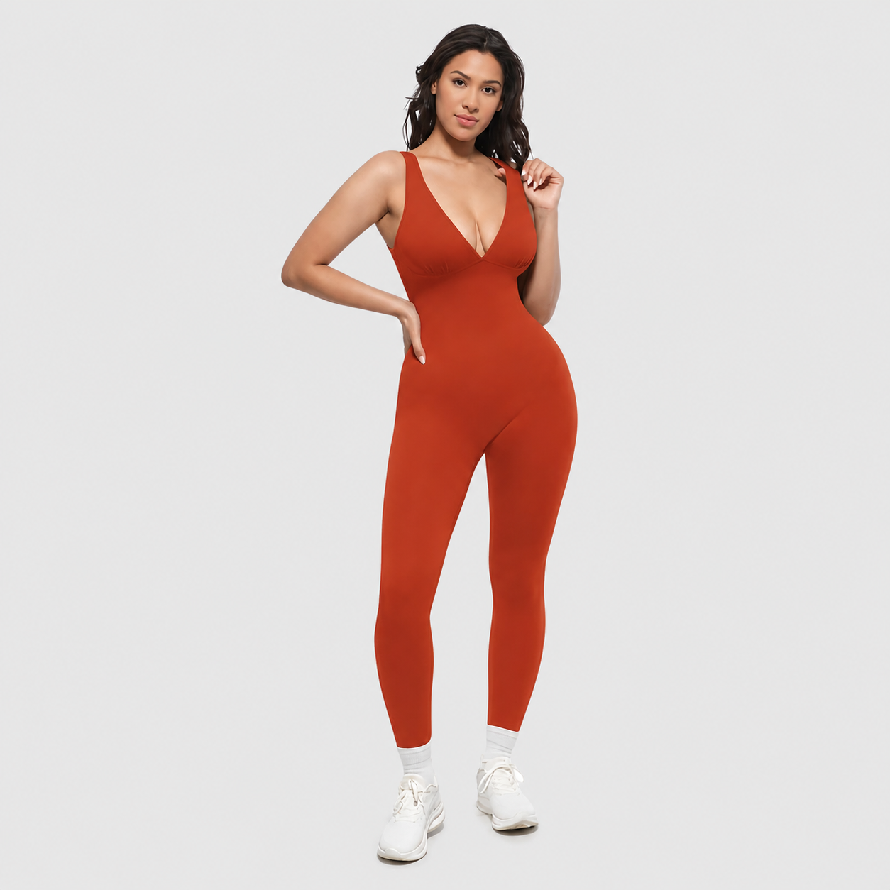 Deep V High Rise Shapewear Jumpsuit For Everyday Women