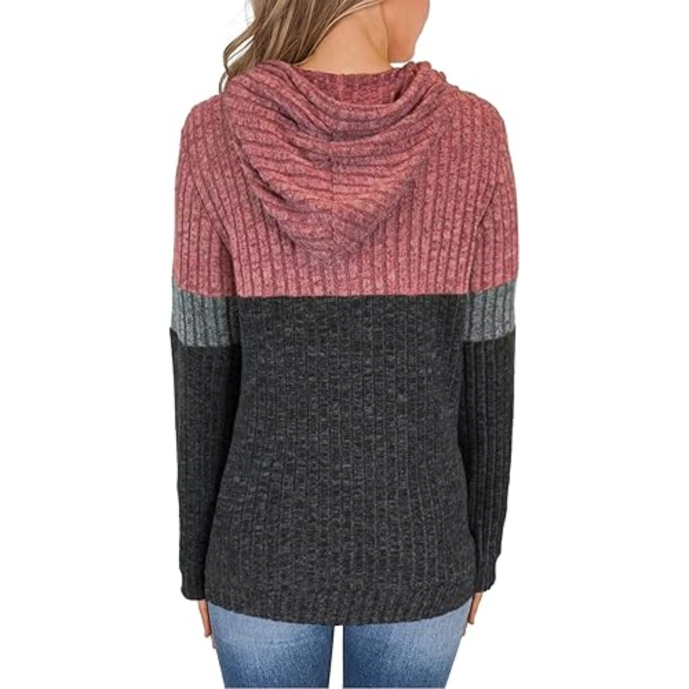 Women’s Color Block Knit Hoodie
