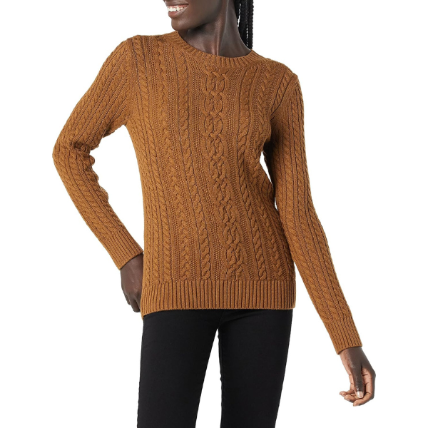 womens Fisherman Cable Crewneck Sweater