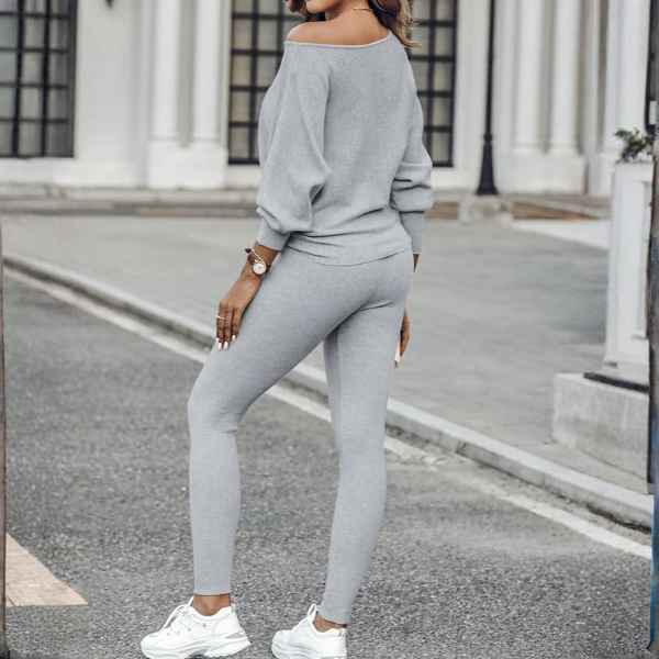 2 Piece Lounge Set With Long Sleeve Pullover And Drawstring Pants