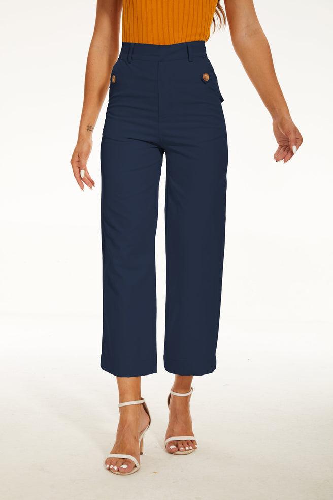 Stretch Twill Cropped Wide Leg Pant-Comfy Jumpsuits