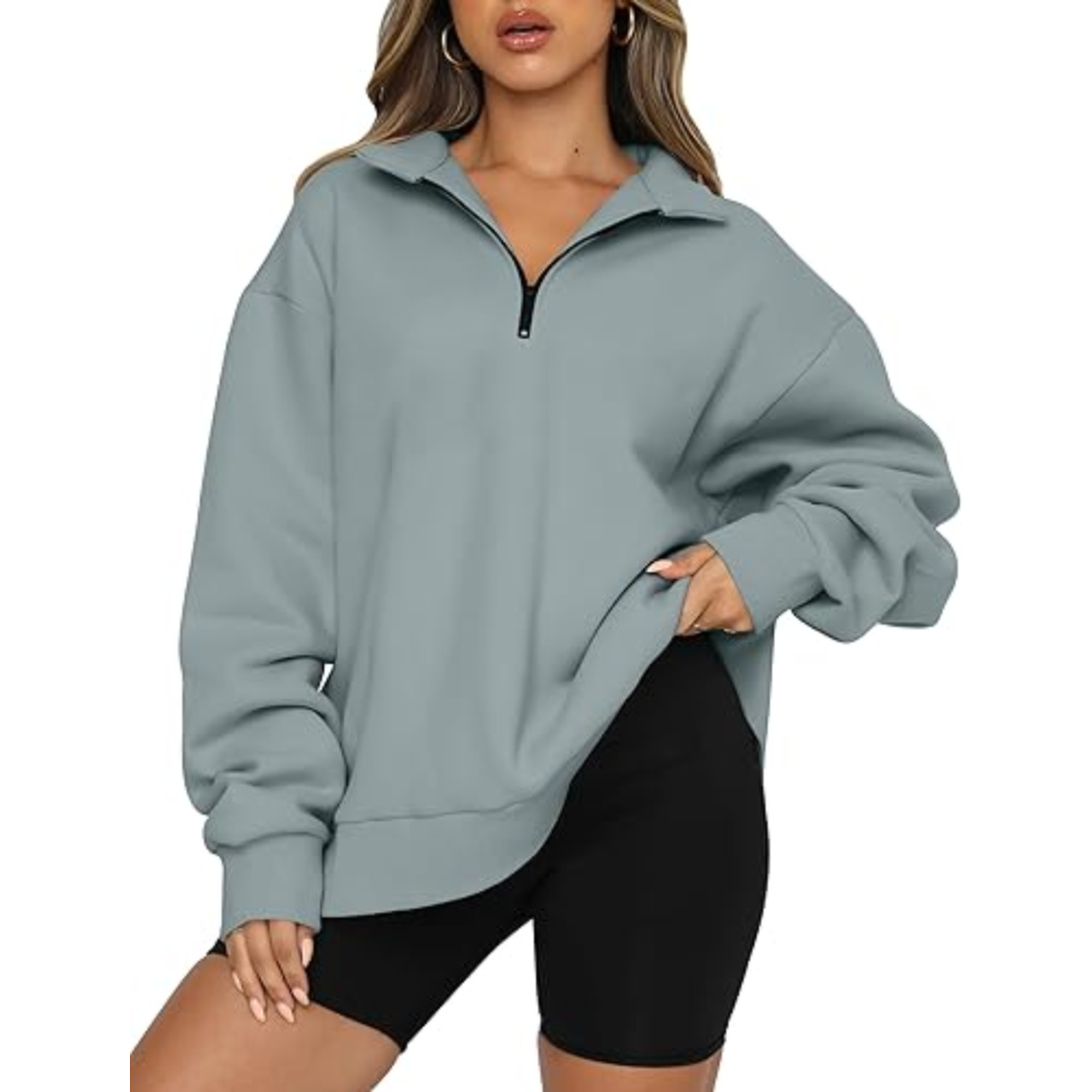 Women's Oversized Half Zip Fleece Sweatshirts