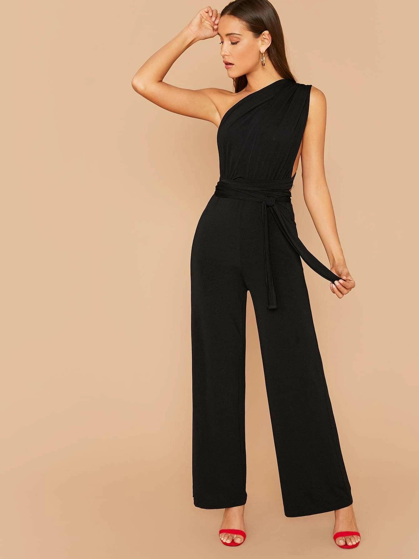 Neck Tie Backless Jumpsuit-Comfy Jumpsuits