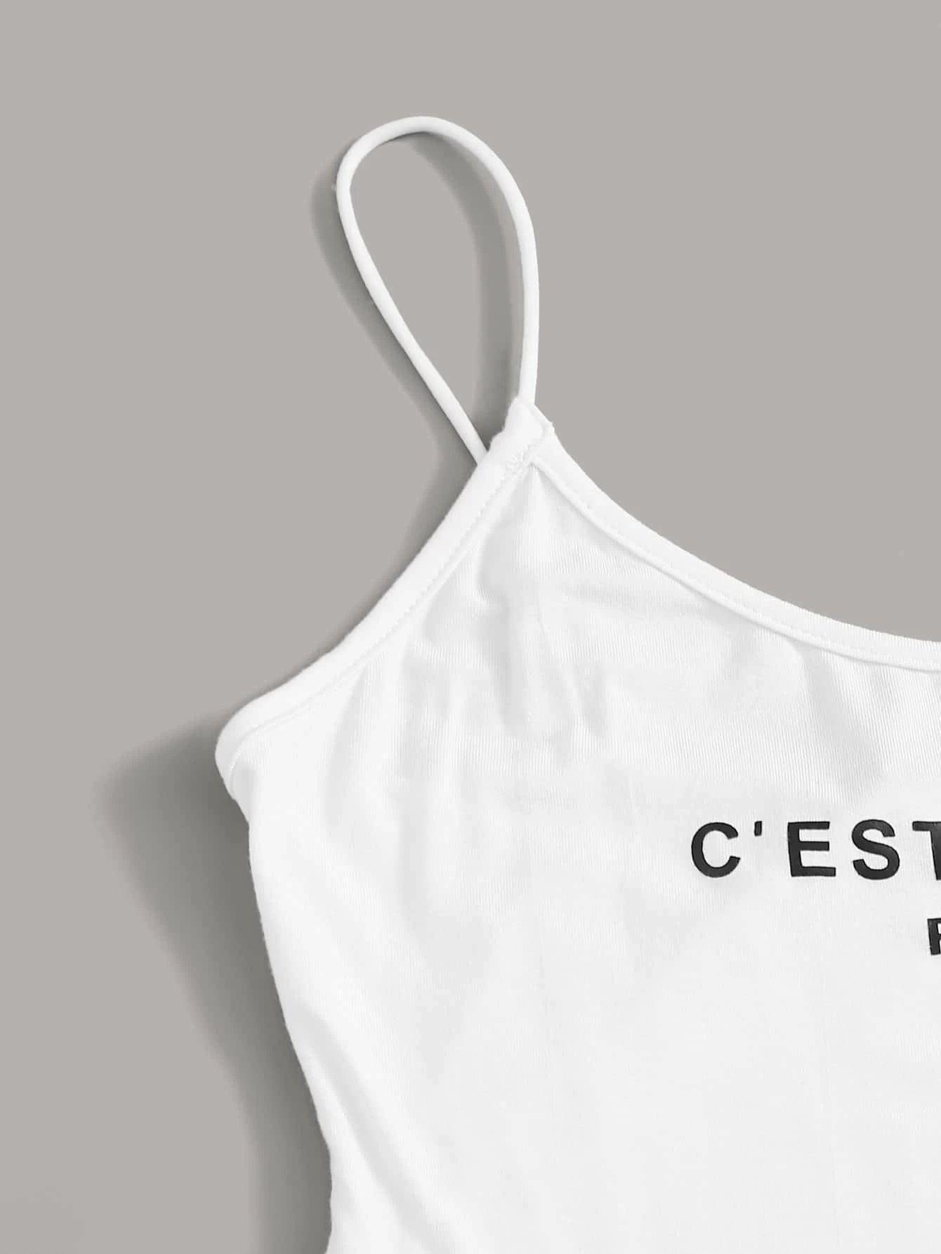 Paris Graphic Cami Bodysuit-Comfy Jumpsuits