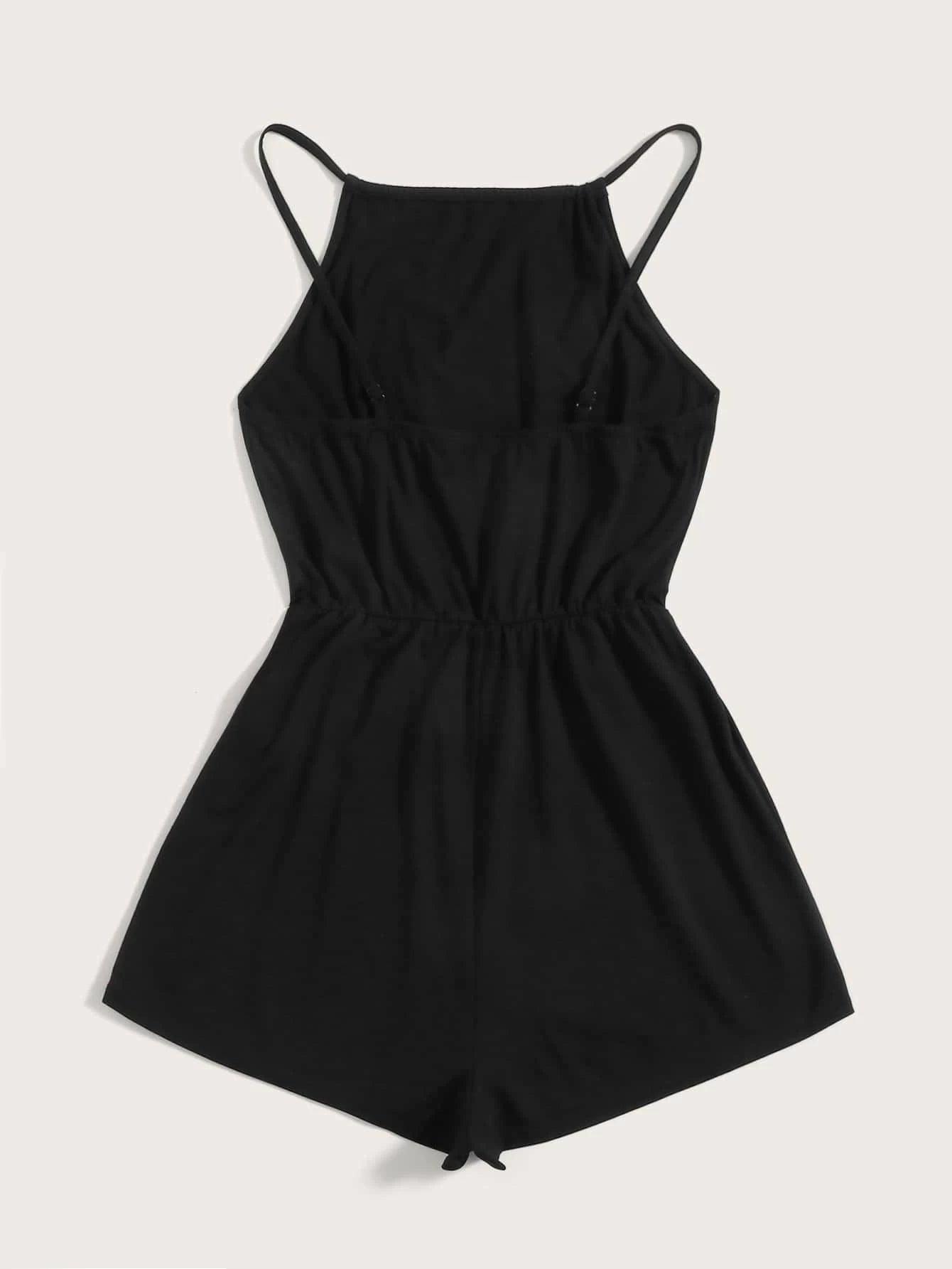 Solid Colored Halter Romper-Comfy Jumpsuits