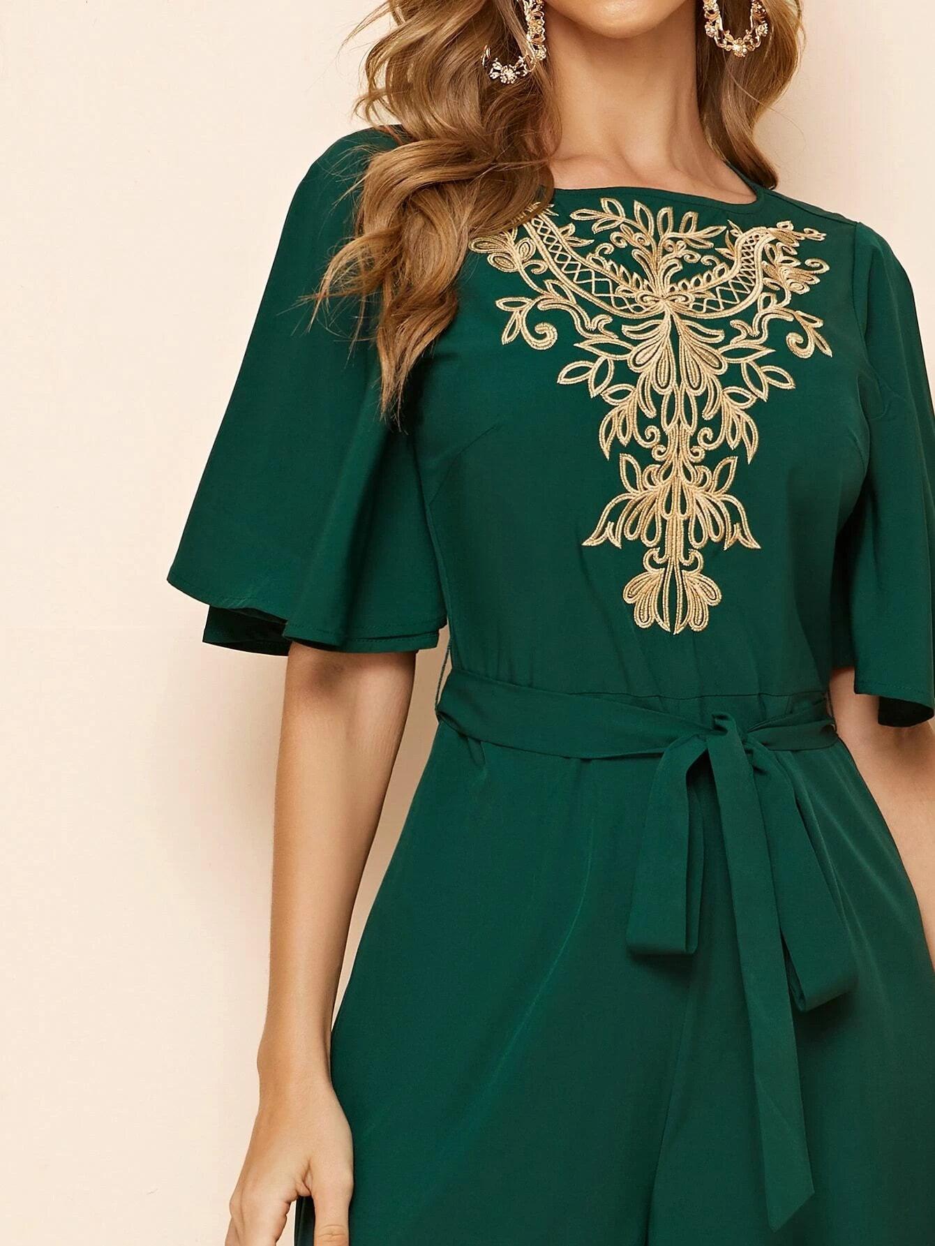 Detail Belted Palazzo Jumpsuit-Comfy Jumpsuits