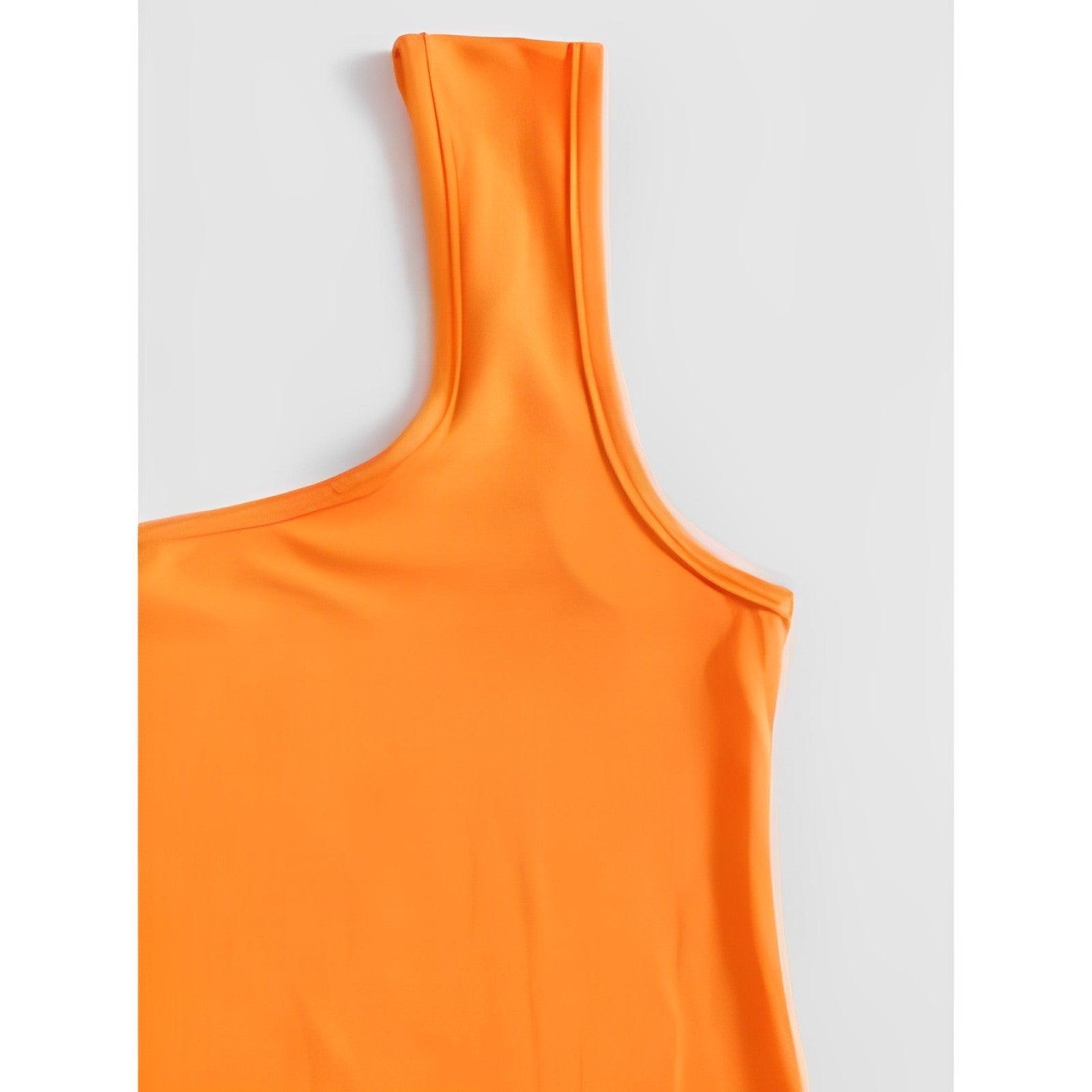 Slogan Tank Bodysuit-Comfy Jumpsuits