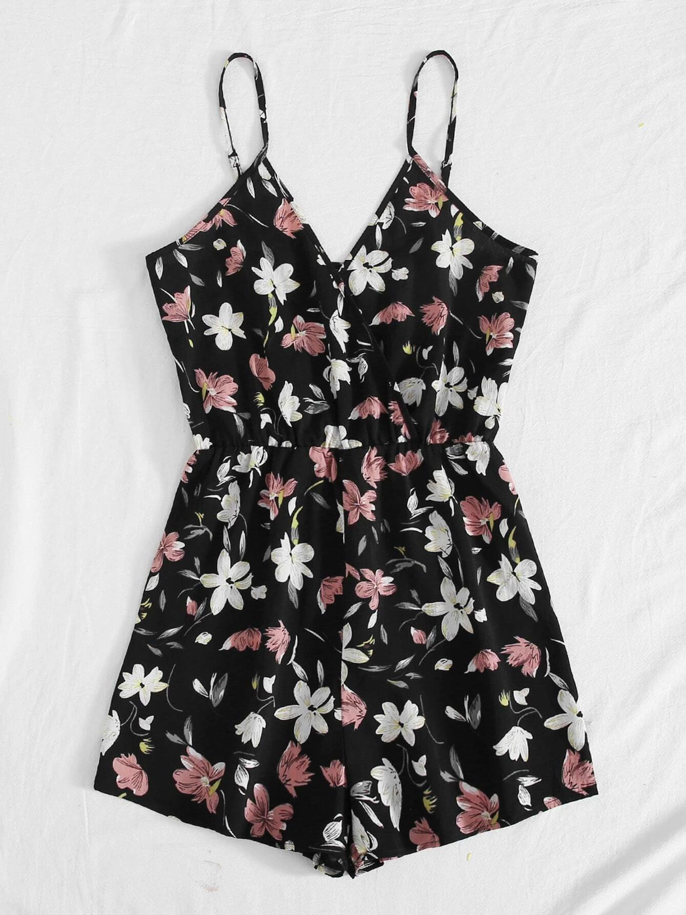 Floral Print Cami Romper-Comfy Jumpsuits