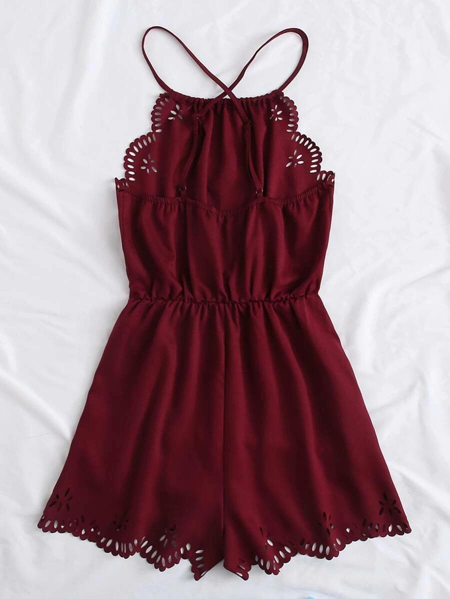 Scallop Cami-Comfy Jumpsuits