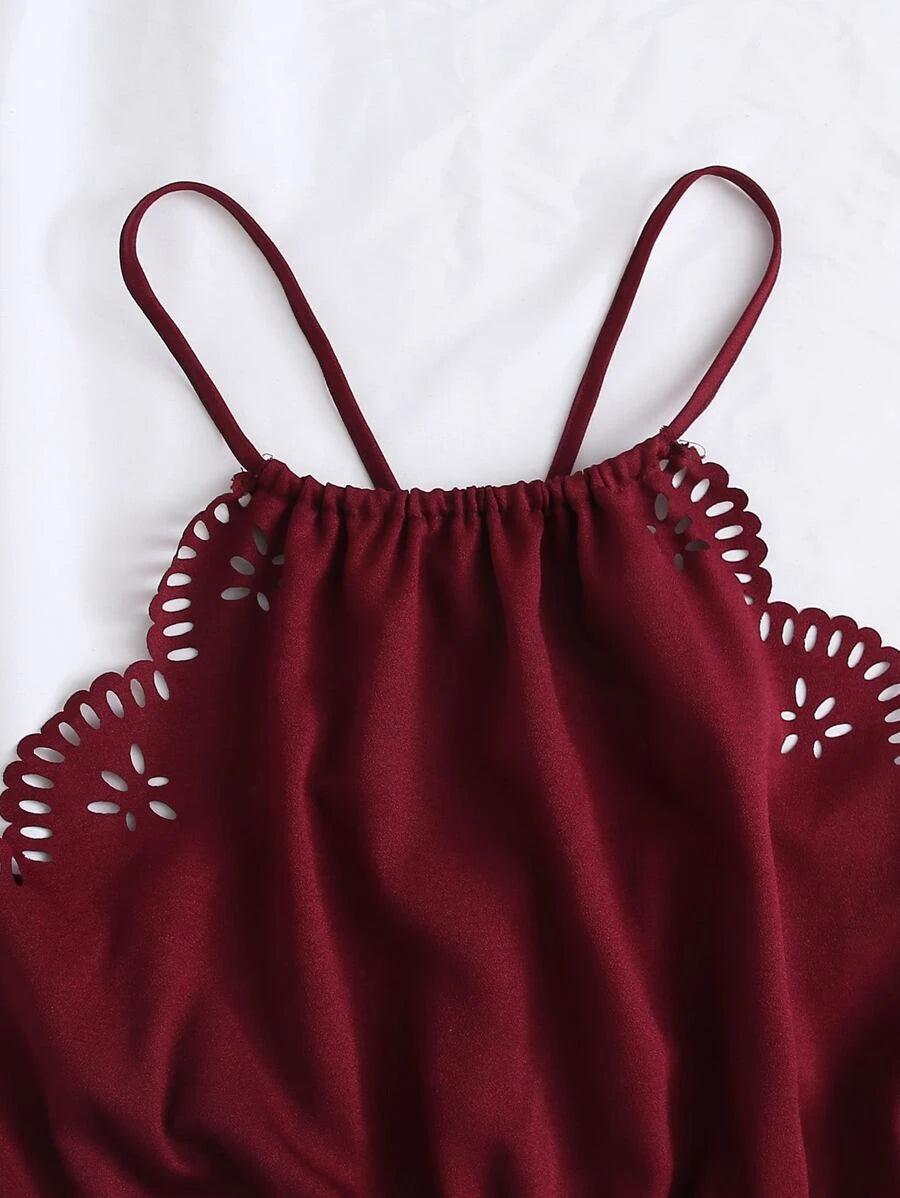 Scallop Cami-Comfy Jumpsuits