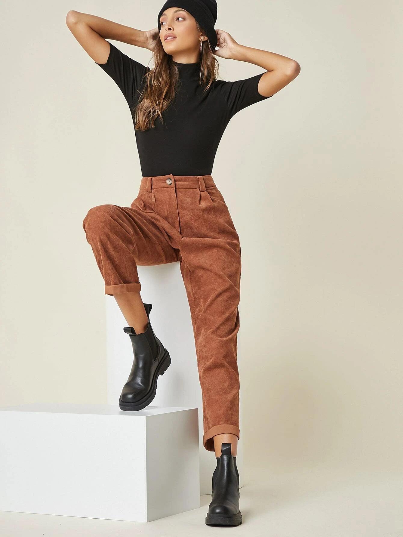 Plain Mock Neck Fitted Bodysuit-Comfy Jumpsuits