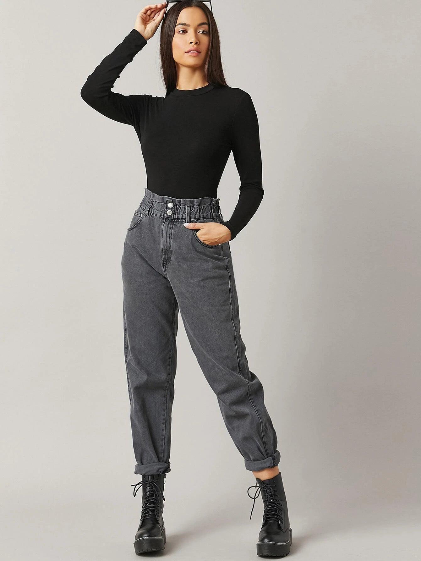 Mock-Neck Backless Bodysuit-Comfy Jumpsuits