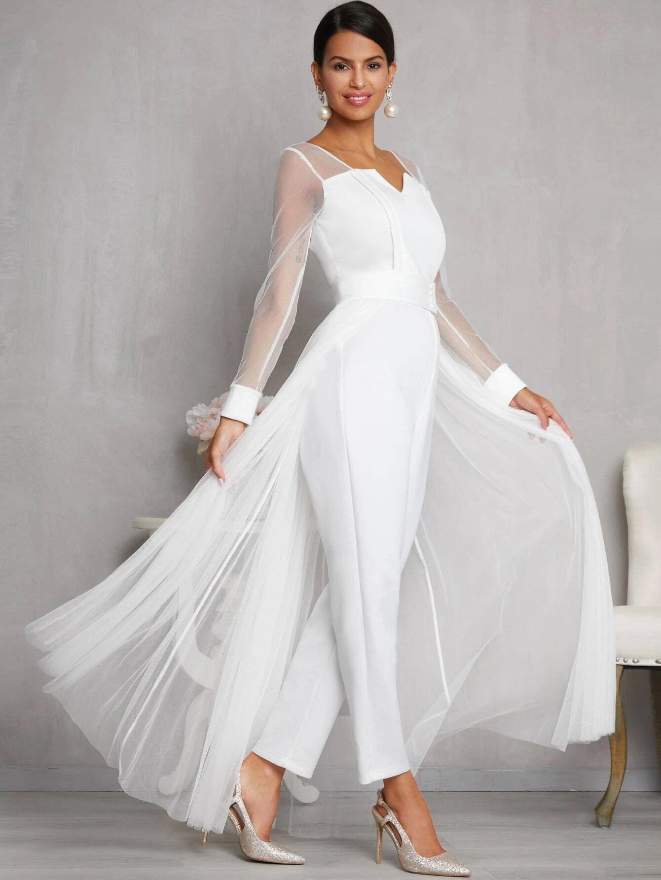 Long Sleeve Corset Jumpsuit With Skirt-Comfy Jumpsuits