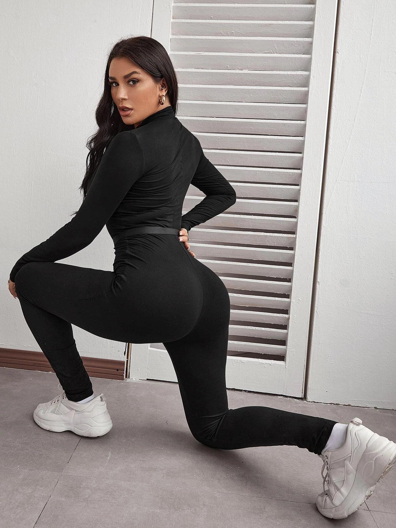 Zip Up Belted Jumpsuit-Comfy Jumpsuits