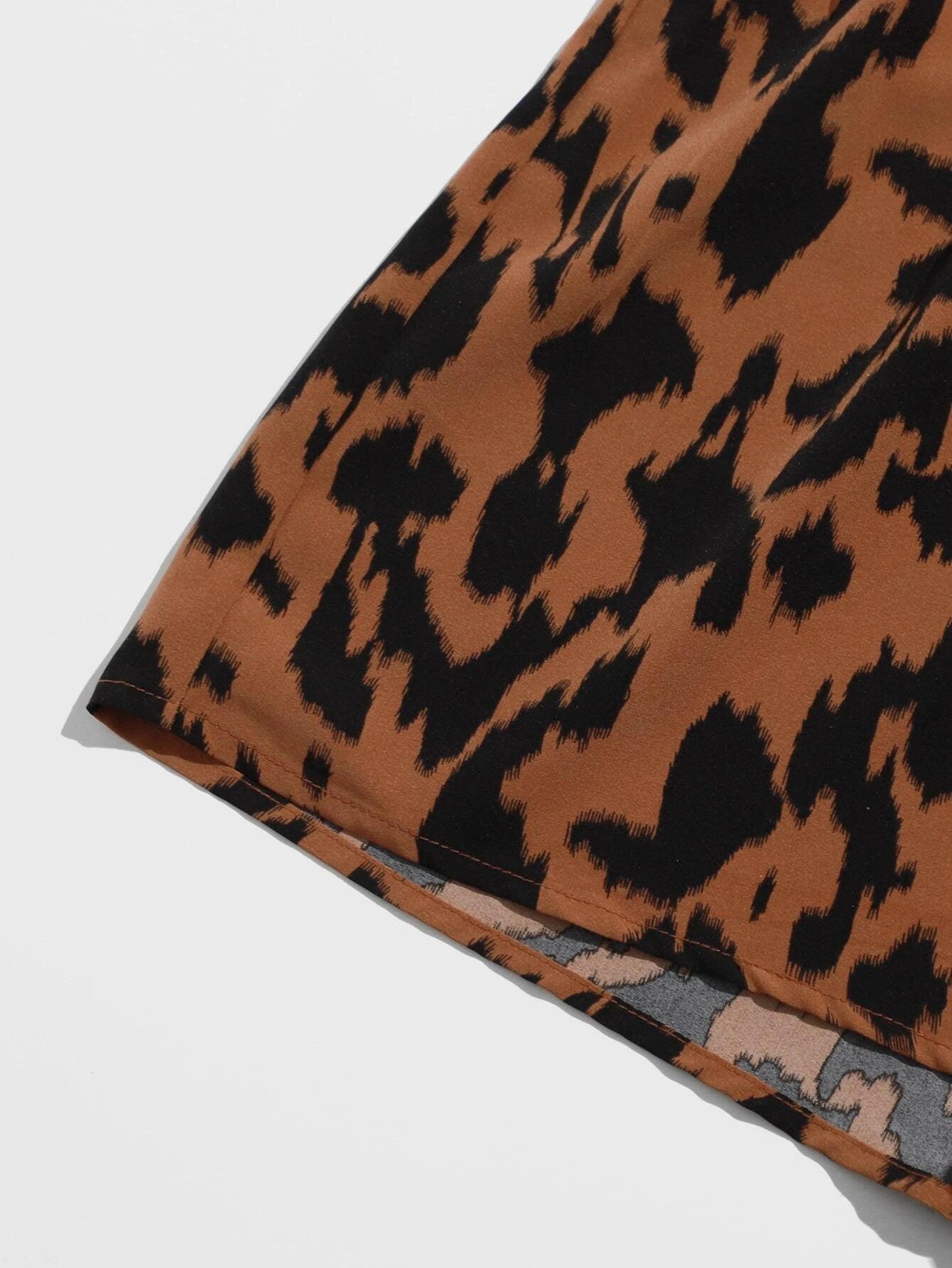 Allover Print Tie Back Halter Romper-Comfy Jumpsuits