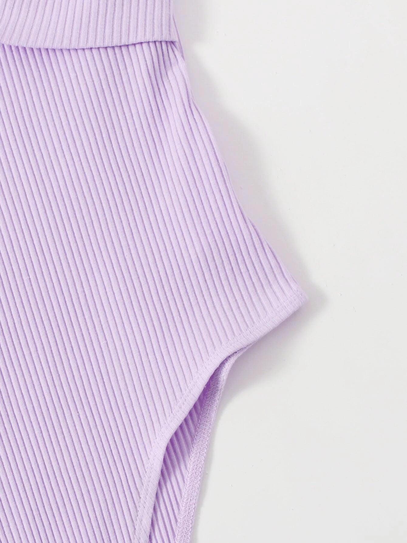 Sleeveless Front Rib-Knit Slip Bodysuit-Comfy Jumpsuits