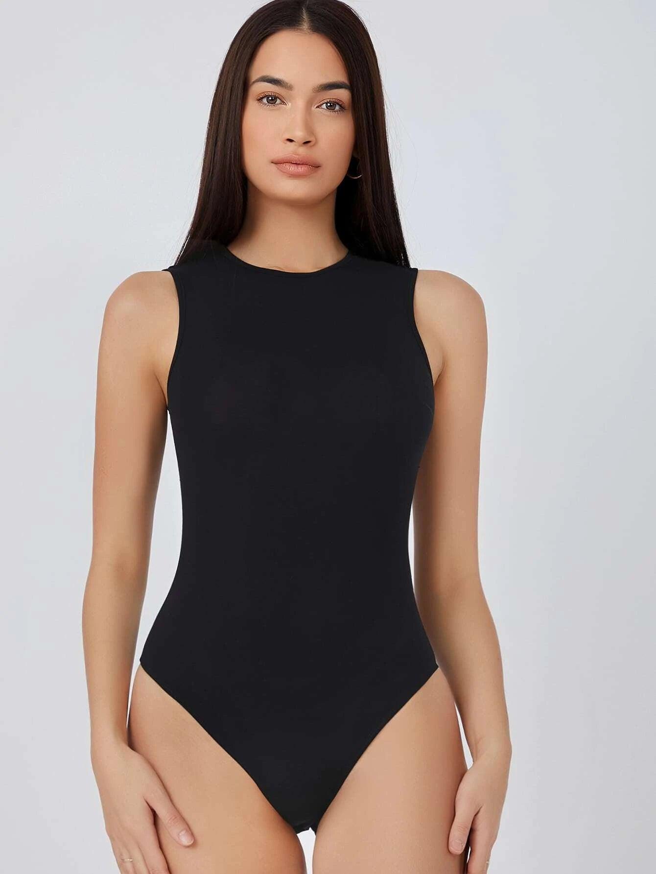 Fitted Tank Bodysuit-Comfy Jumpsuits