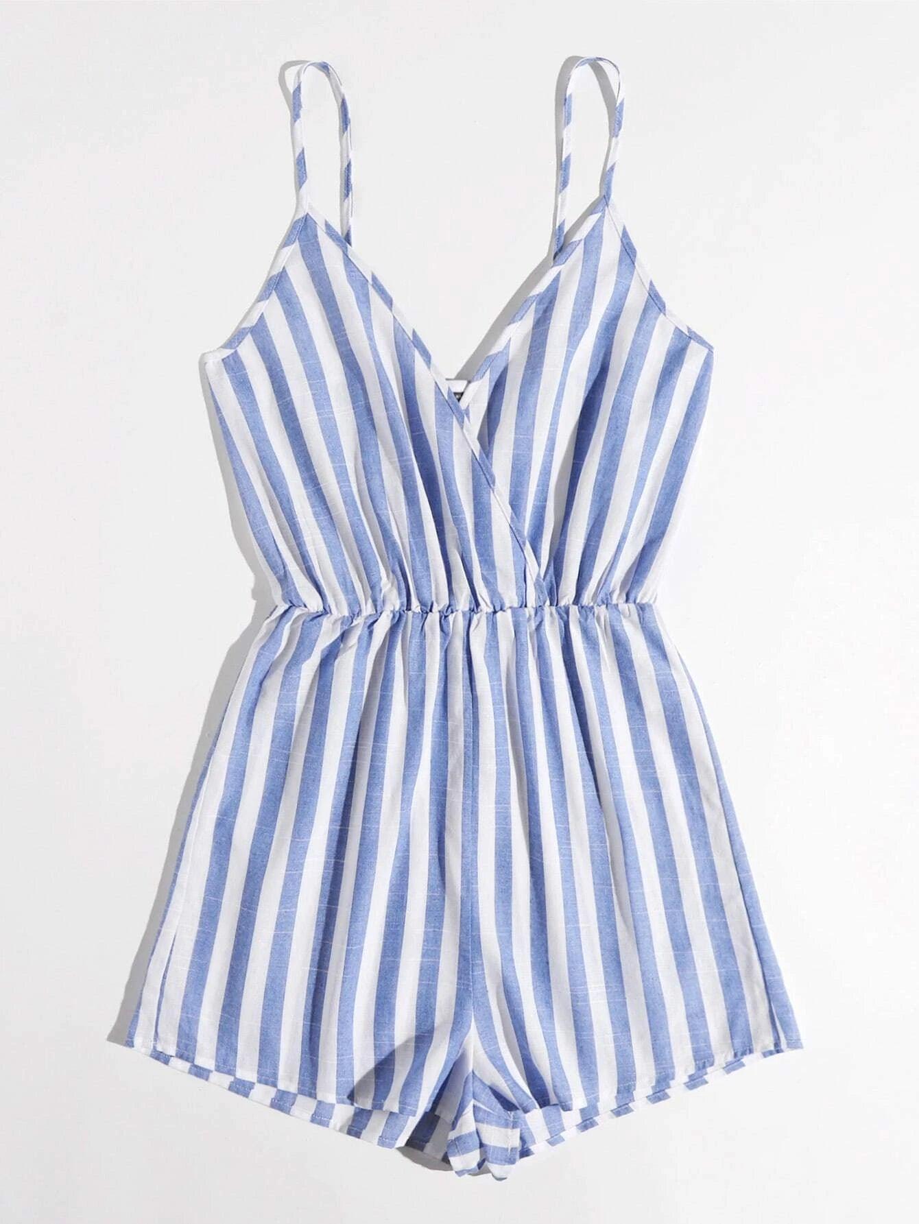 Striped Cami Romper-Comfy Jumpsuits