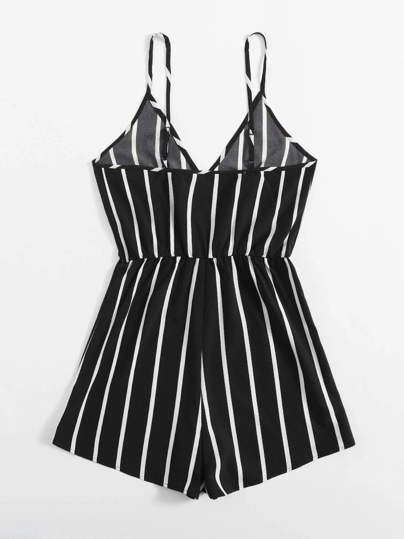 Striped Cami Romper-Comfy Jumpsuits