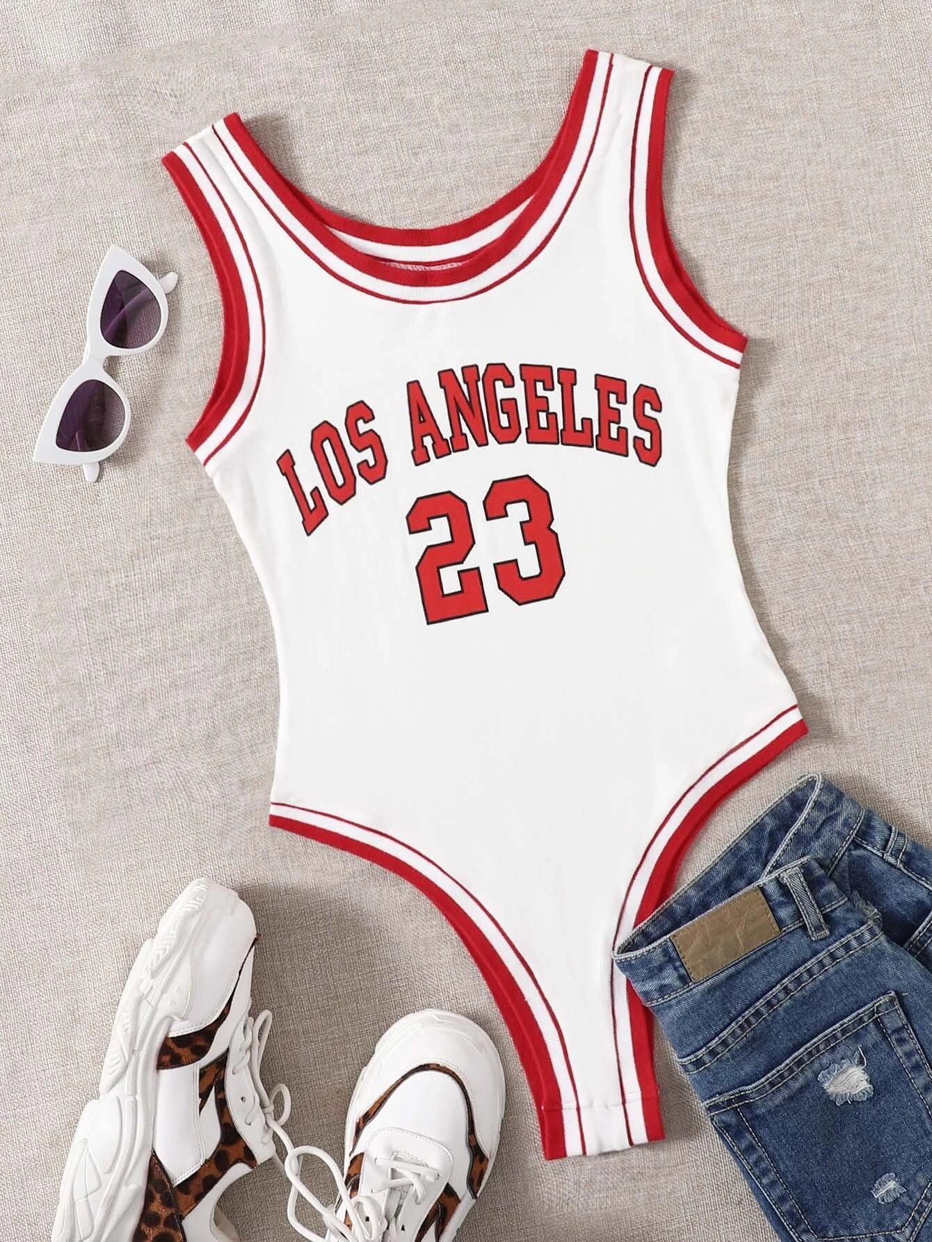 Casual Scoop Neck Ringer Bodysuit-Comfy Jumpsuits