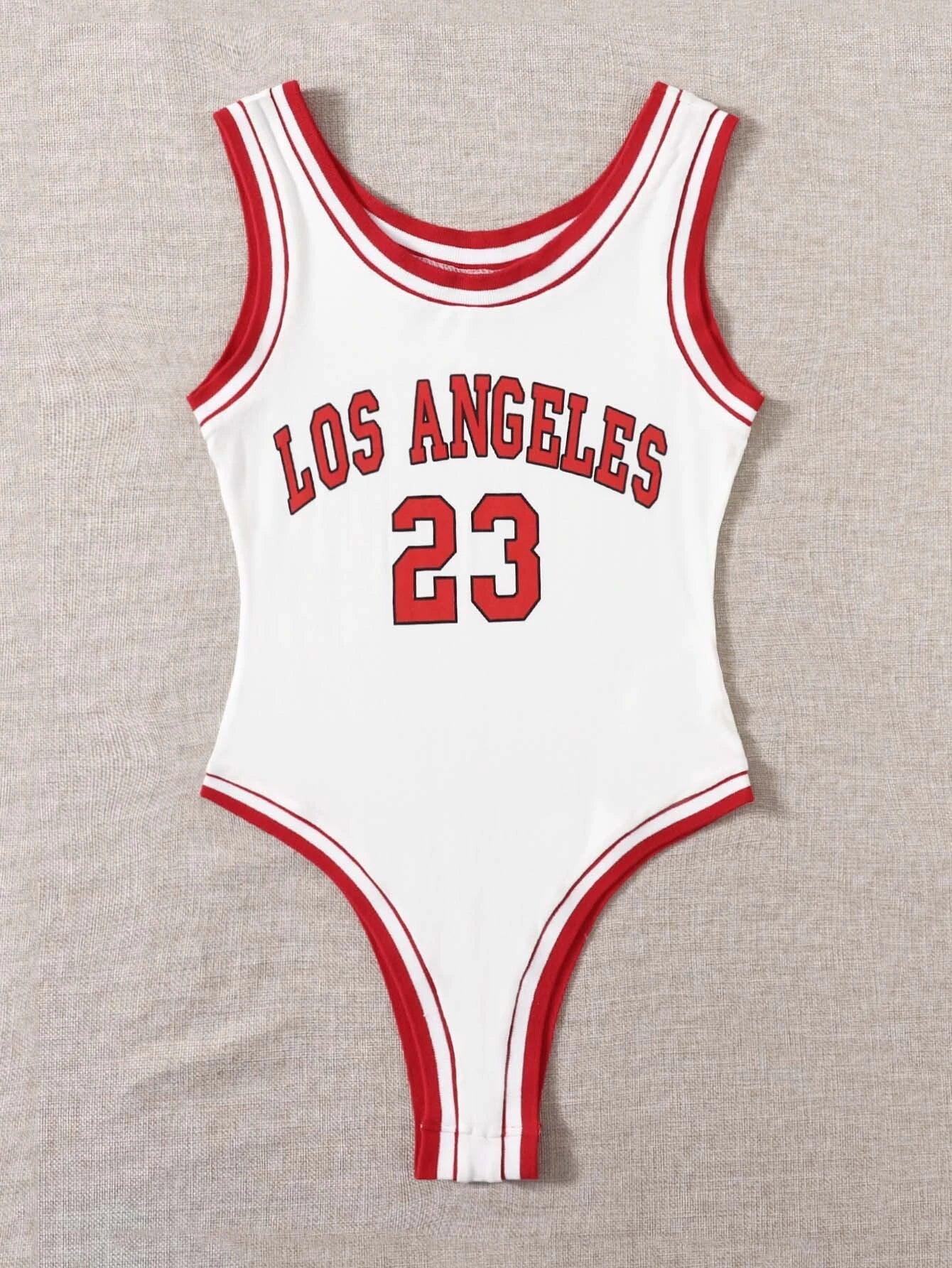 Casual Scoop Neck Ringer Bodysuit-Comfy Jumpsuits