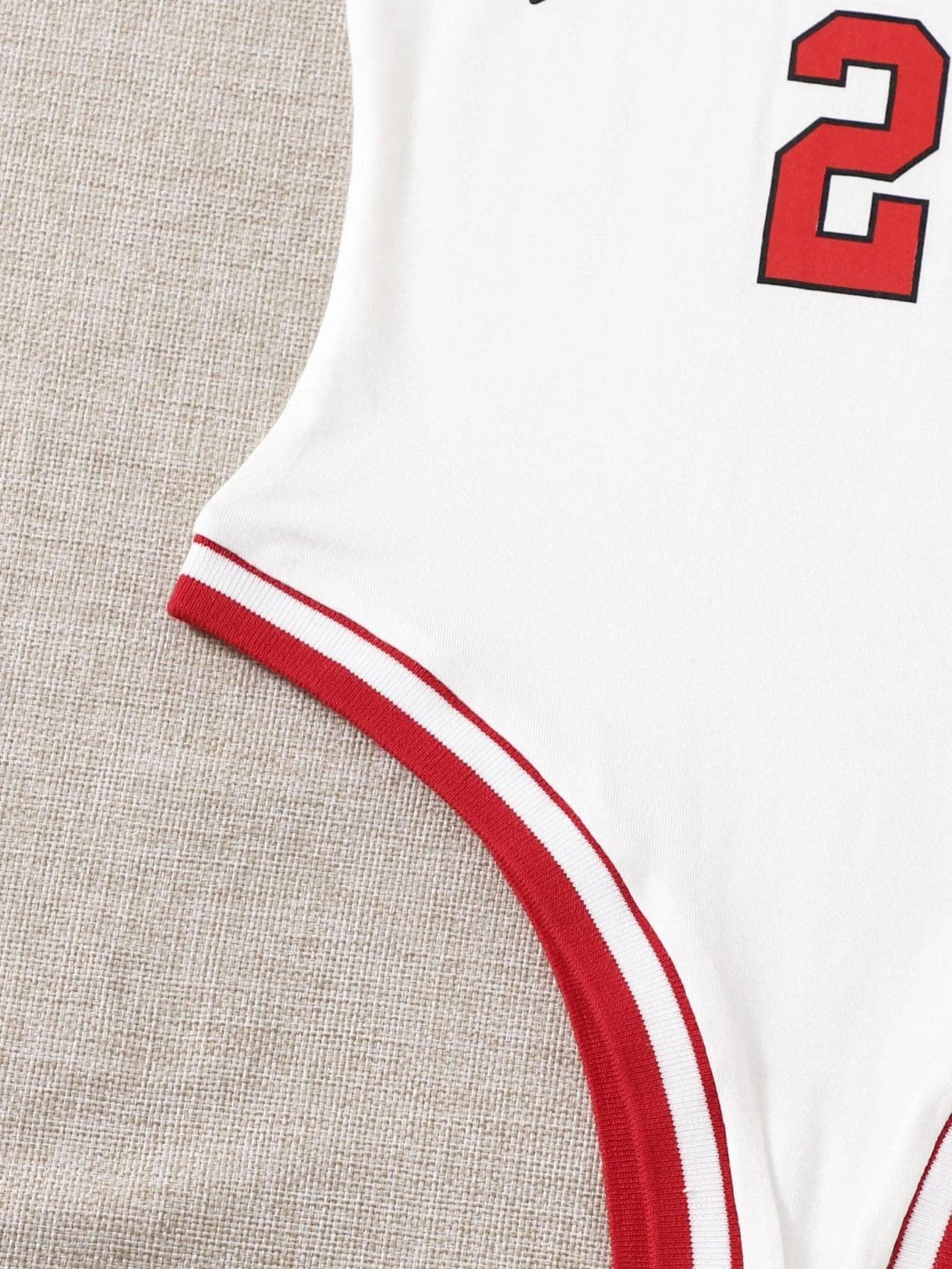 Casual Scoop Neck Ringer Bodysuit-Comfy Jumpsuits