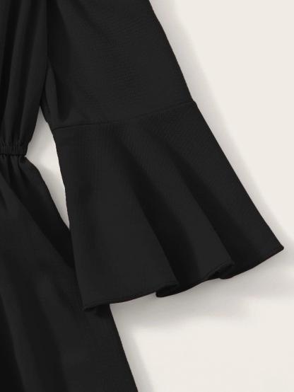 Solid Coloured Half Sleeve Bardot Romper-Comfy Jumpsuits