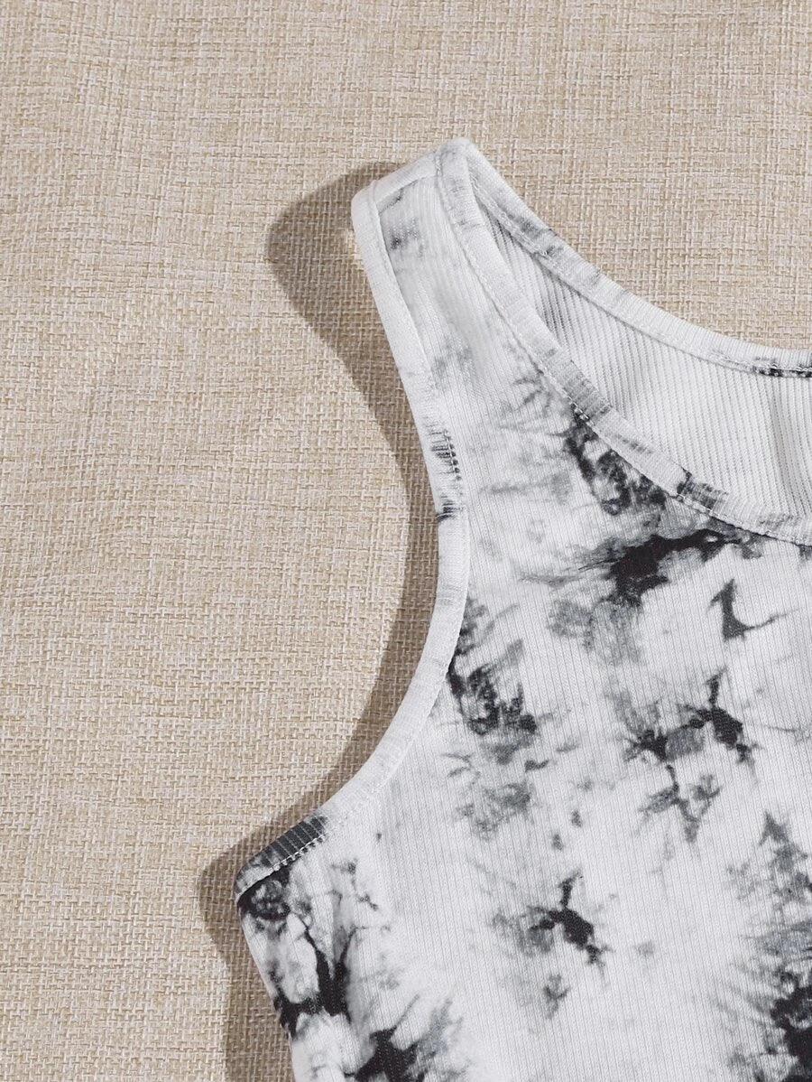 Waist Knot Tie Dye Romper-Comfy Jumpsuits