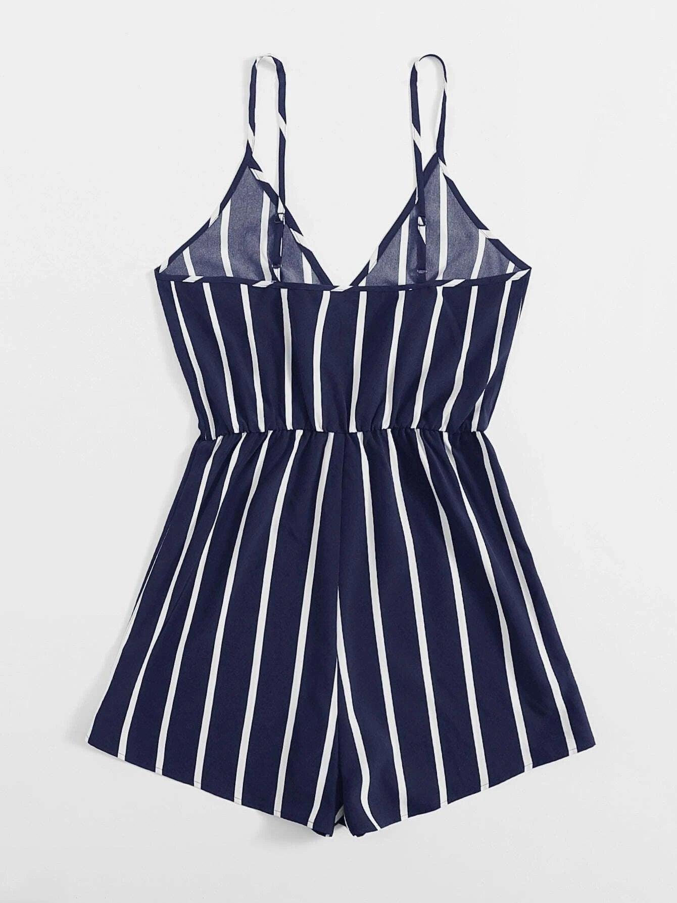 Striped Cami Romper-Comfy Jumpsuits