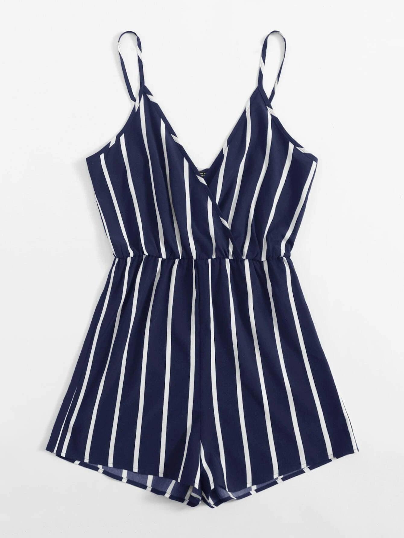 Striped Cami Romper-Comfy Jumpsuits