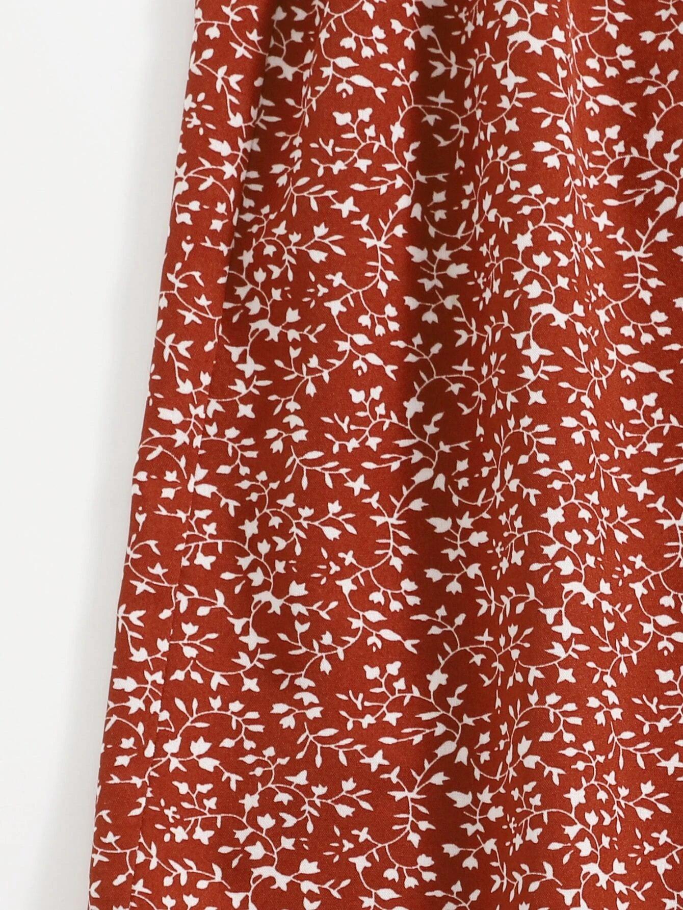 Allover Print Crisscross Back Slip Romper-Comfy Jumpsuits