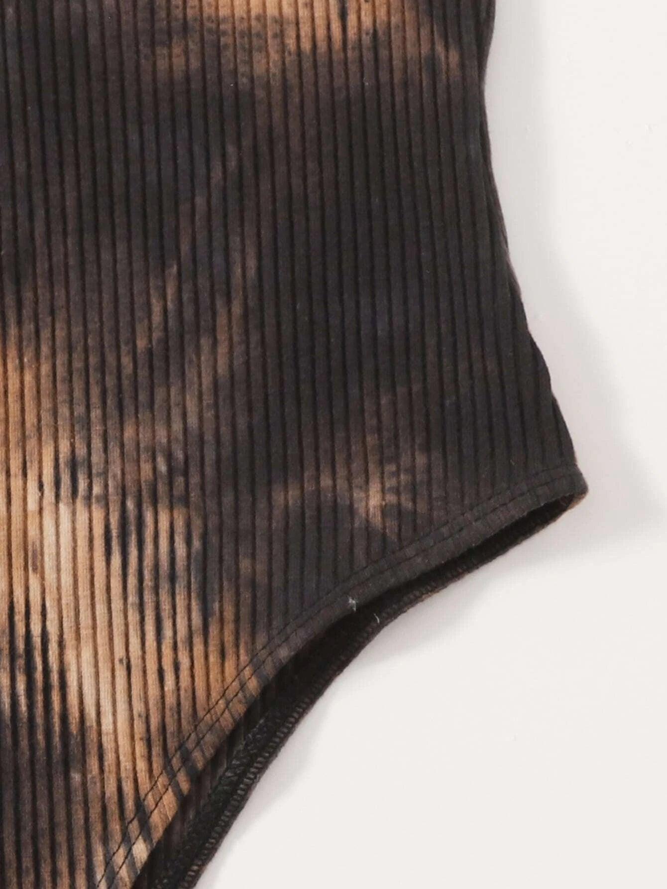 Letter Graphic Tie Dye Slip Romper-Comfy Jumpsuits