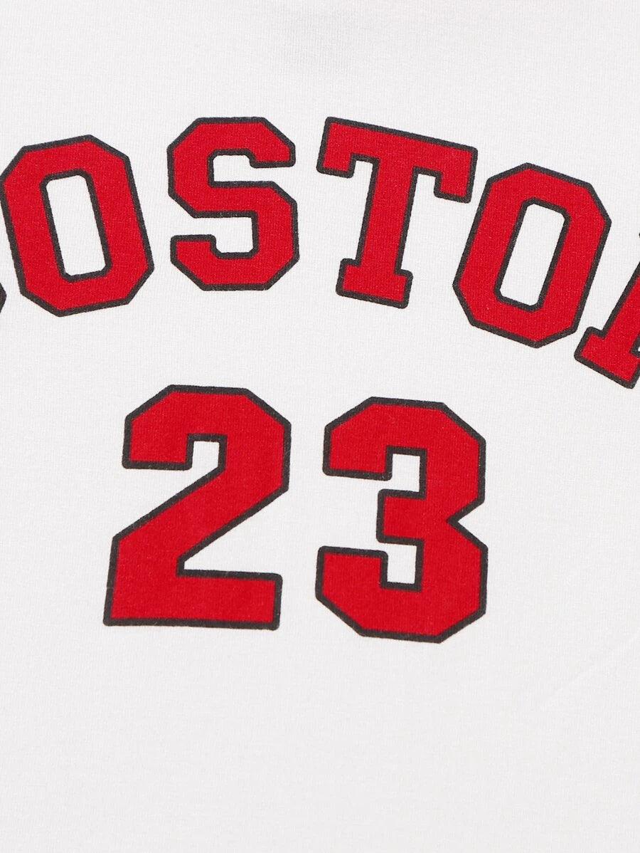 Letter Graphic Ringer Bodysuit-Comfy Jumpsuits