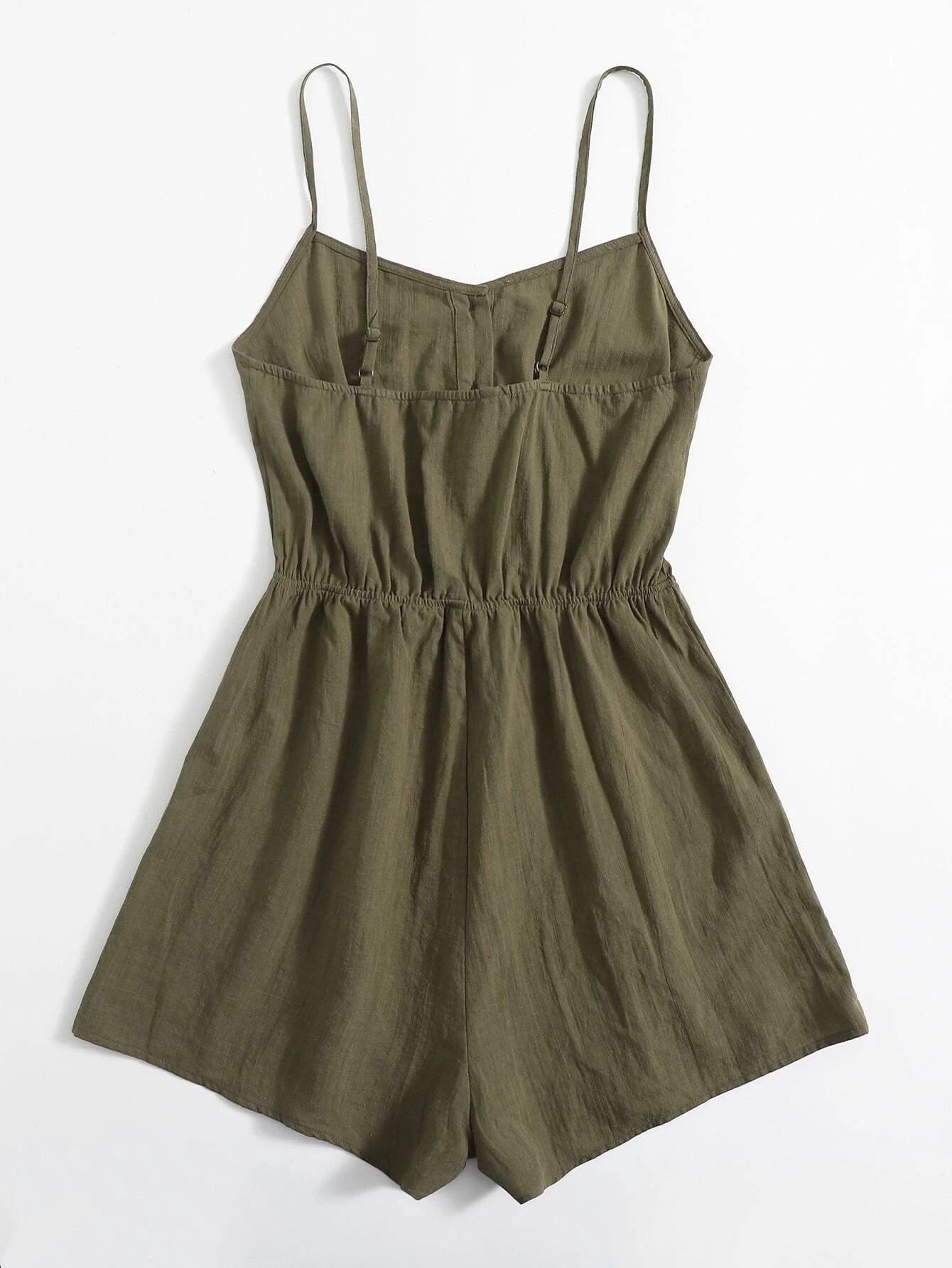 Single Colored Cami Romper-Comfy Jumpsuits