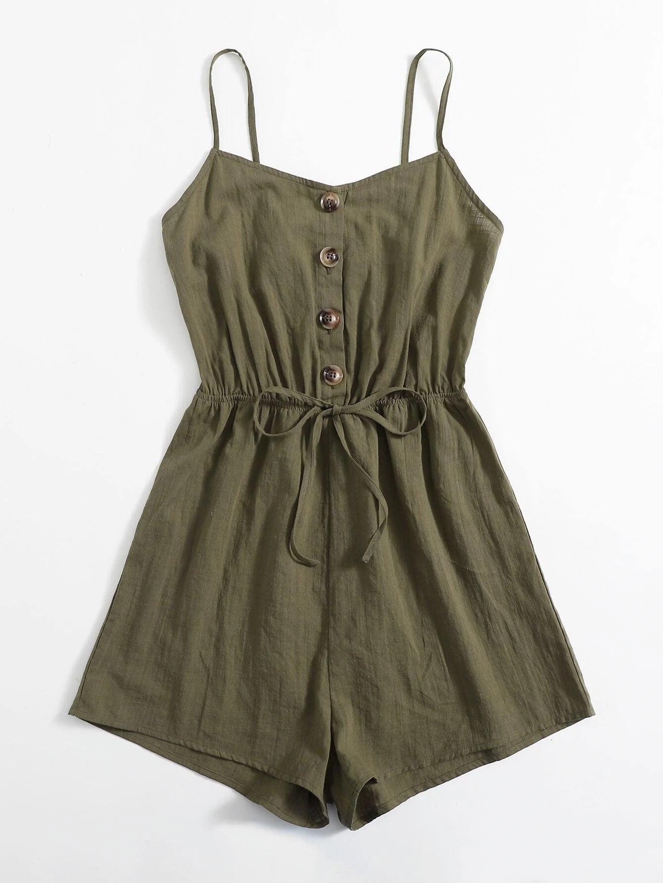 Single Colored Cami Romper-Comfy Jumpsuits