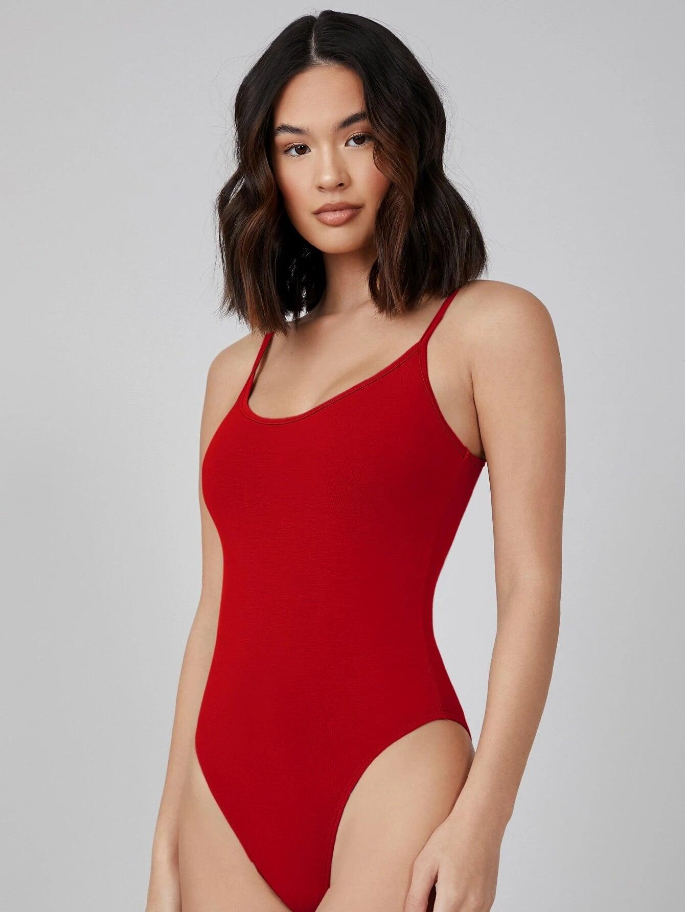 Solid Cami Bodysuits-Comfy Jumpsuits
