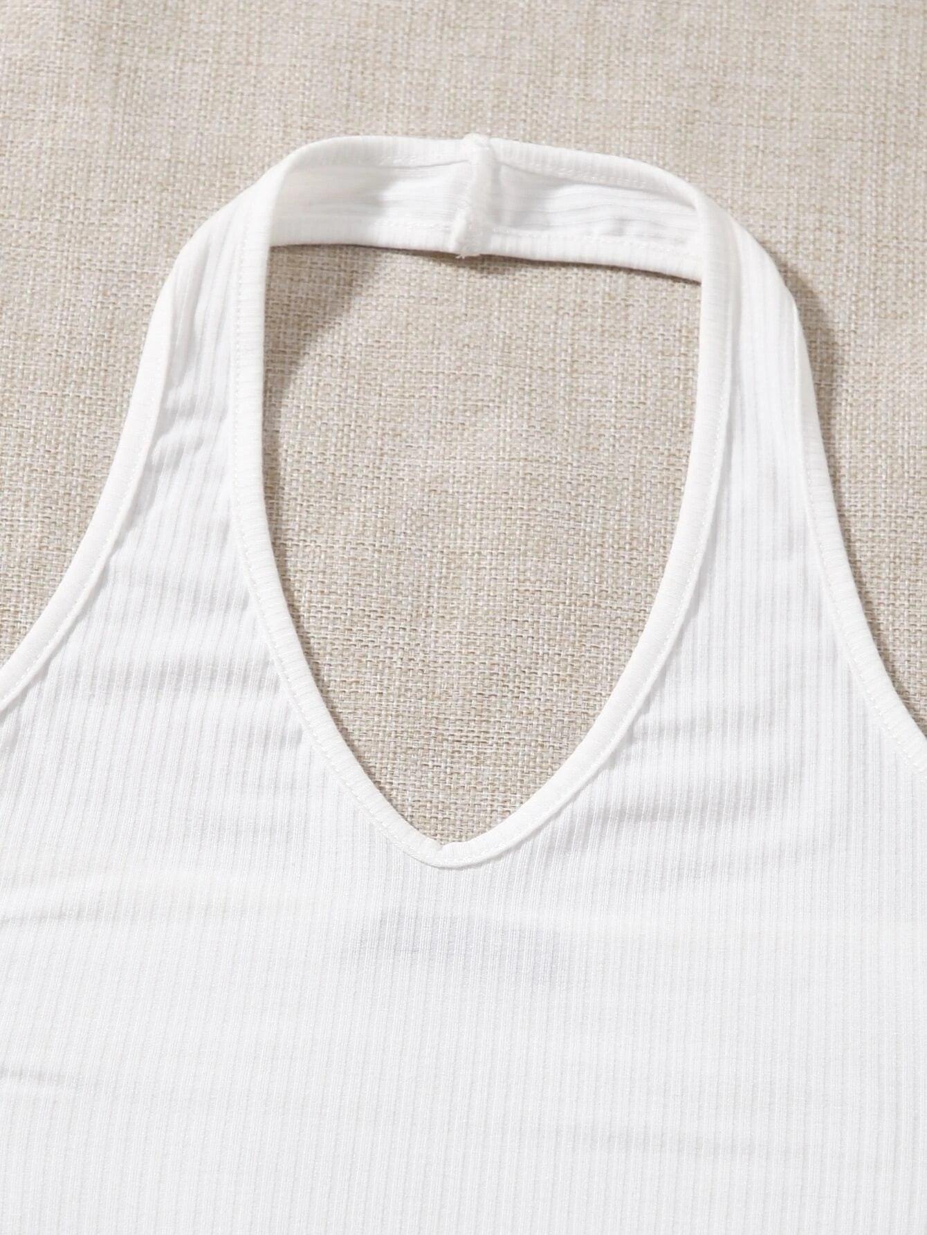 Ribbed Halter Bodysuit-Comfy Jumpsuits