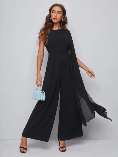 Long Sleeve Wide Leg Jumpsuit-Comfy Jumpsuits