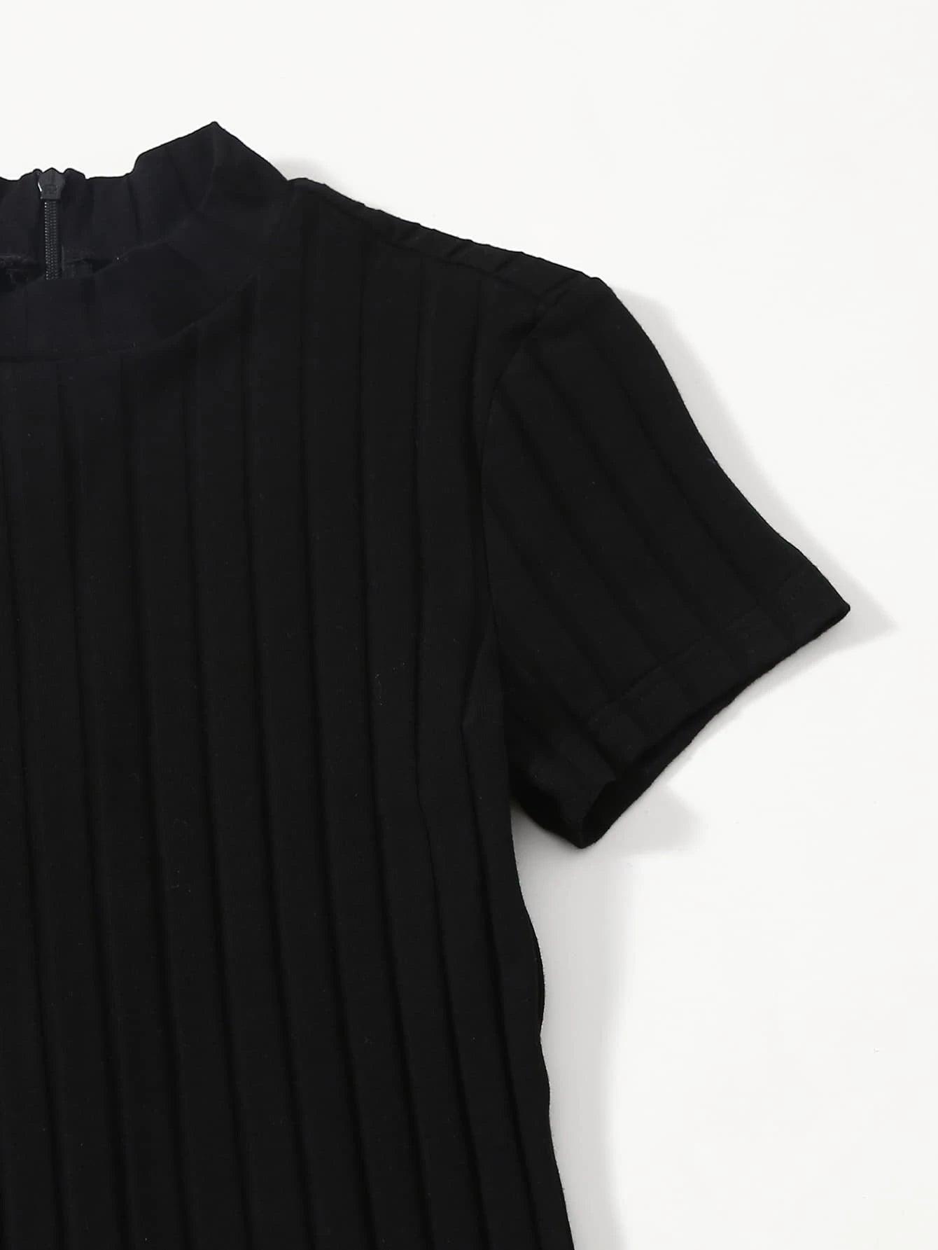 Mock Neck Rib-knit Unitard Romper-Comfy Jumpsuits