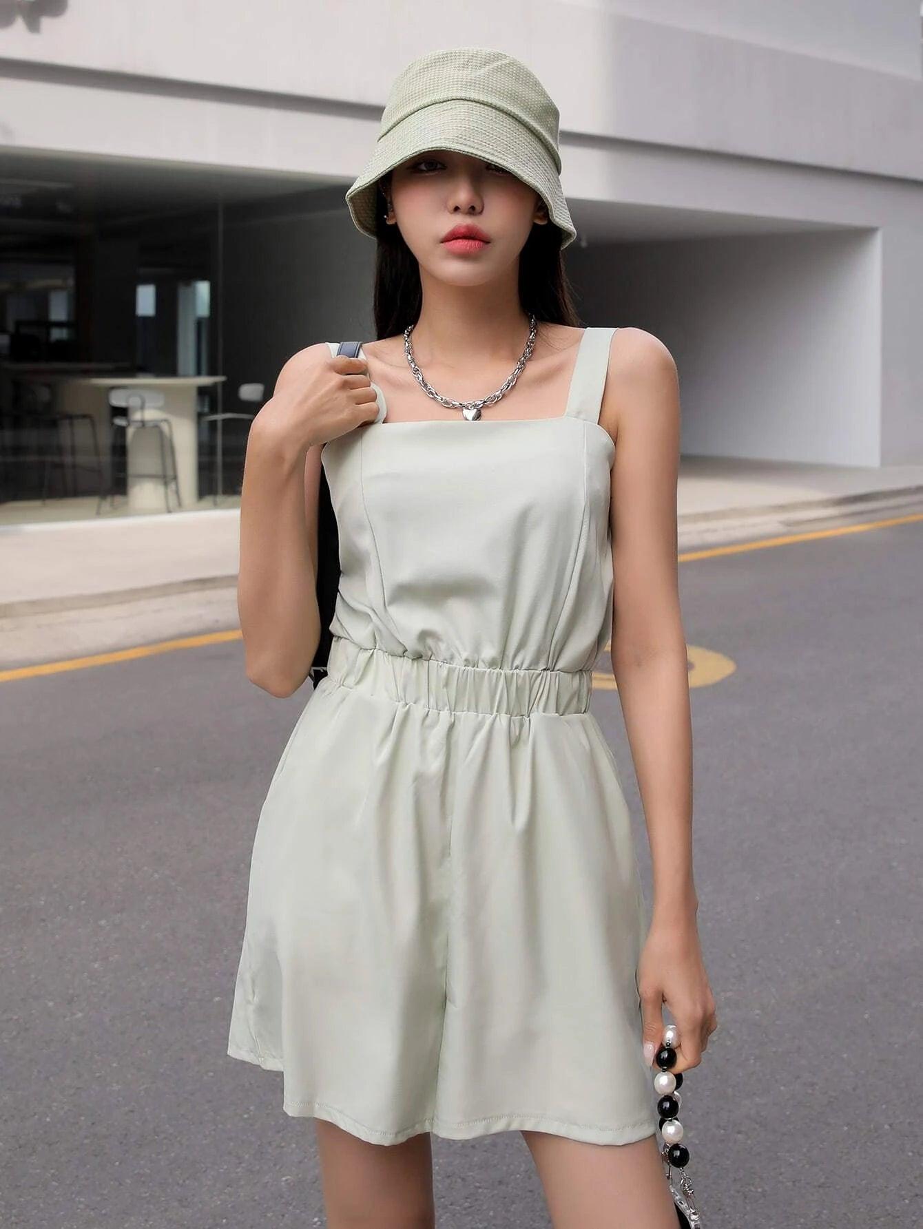Casual Sleeveless Cami Romper-Comfy Jumpsuits